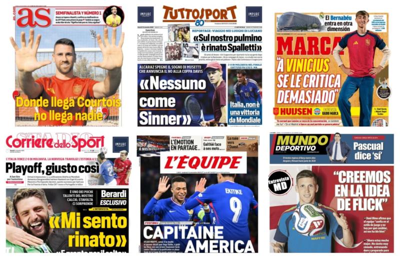 فيفا العرب |أبرز عناوين أغلفة الصحف الرياضية العالمية: “مبابي يقود فرنسا للتأهل لكأس العالم 2026”