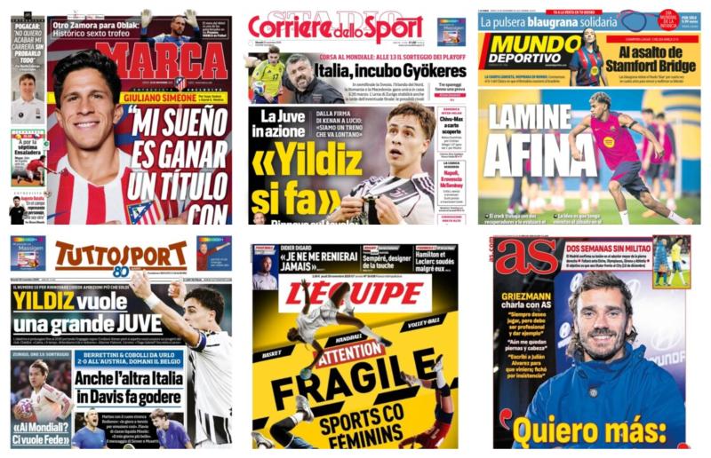 فيفا العرب |أبرز عناوين أغلفة الصحف الرياضية العالمية: “ميليتاو يغيب عن ريال مدريد أسبوعين”