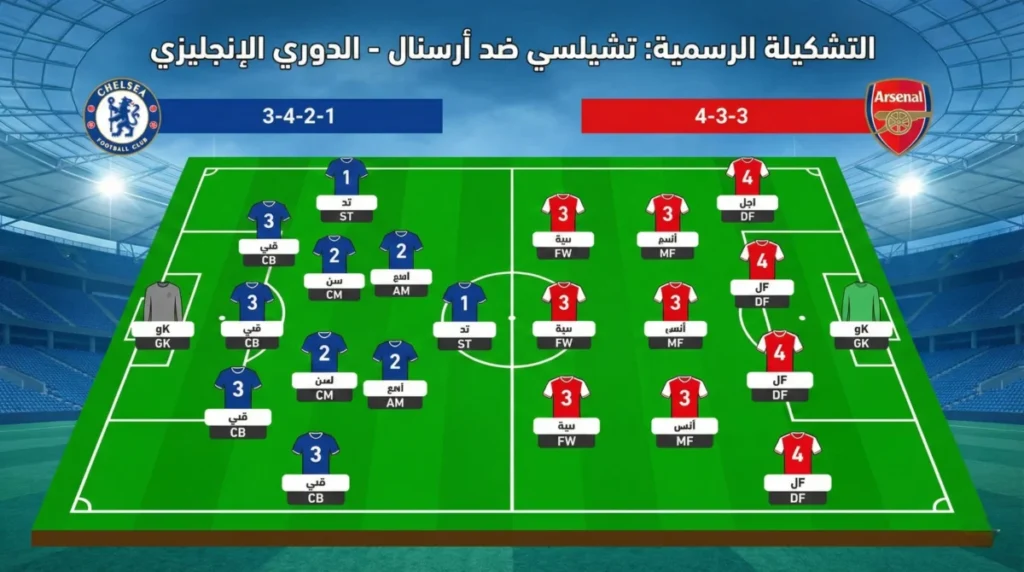 فيفا العرب |التشكيلة الرسمية لمباراة أرسنال وتشيلسي في إياب نصف نهائي كأس الرابطة الإنجليزية