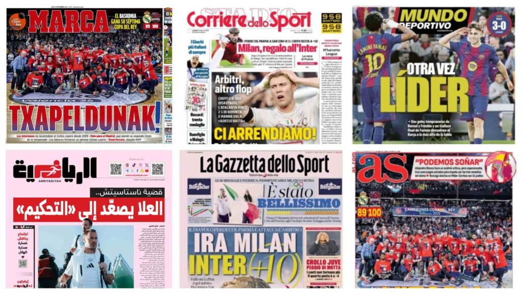 فيفا العرب |أبرز عناوين أغلفة الصحف العالمية: “برشلونة يستعيد عرش الليجا وخسارة موجعة لريال مدريد”