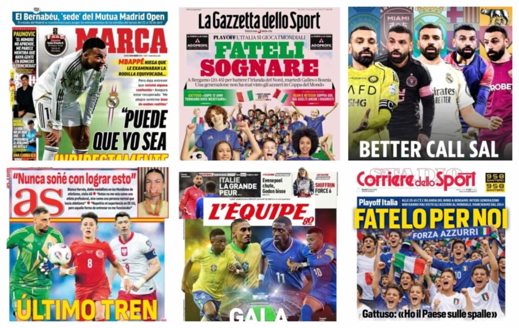فيفا العرب |أبرز عناوين أغلفة الصحف العالمية: “القطار الأخير نحو المونديال وصدمات الميركاتو”