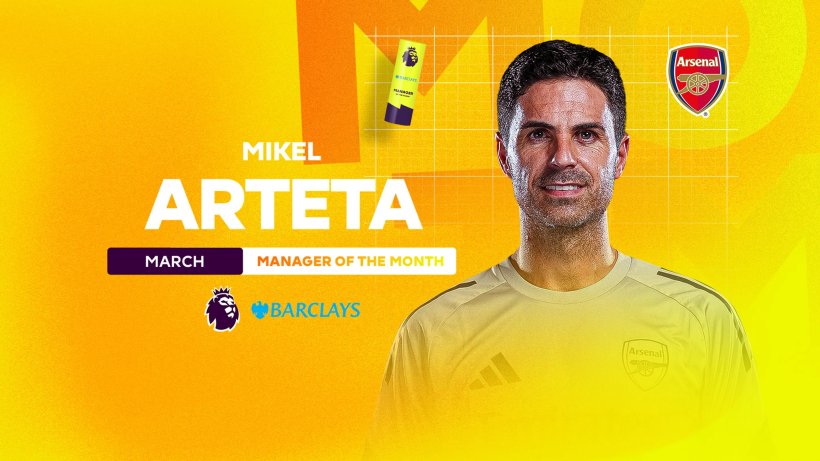 أرتيتا يفوز بجائزة أفضل مدرب في الدوري الإنجليزي لهذا الشهر